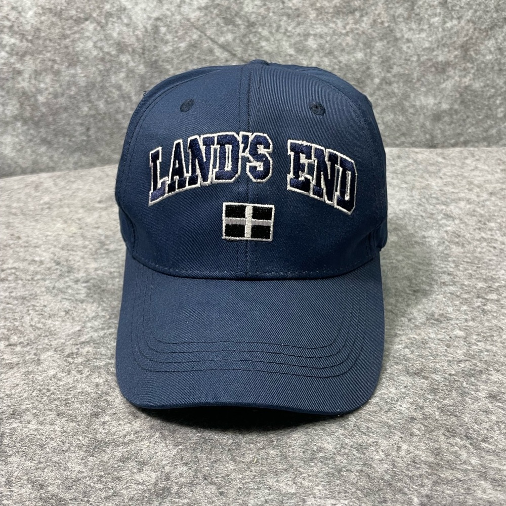 Lands End Men's Baseball Hat Cap Blue Adjustable One Size Strapback - Picture 1 of 7
